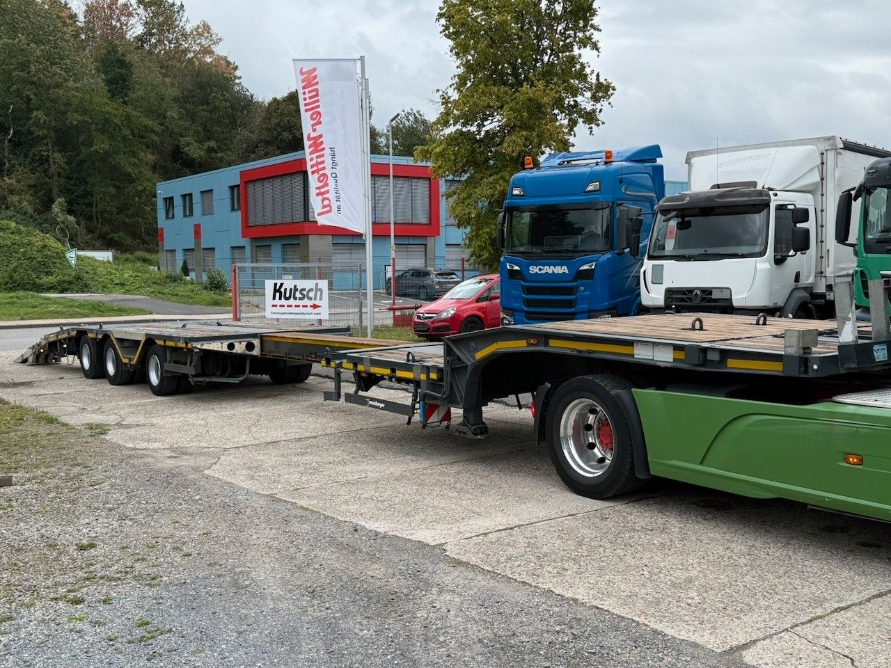 Fahrzeugabbildung Meusburger MTS-3 Tele Lenk, 49t Tieflader mit Rampen