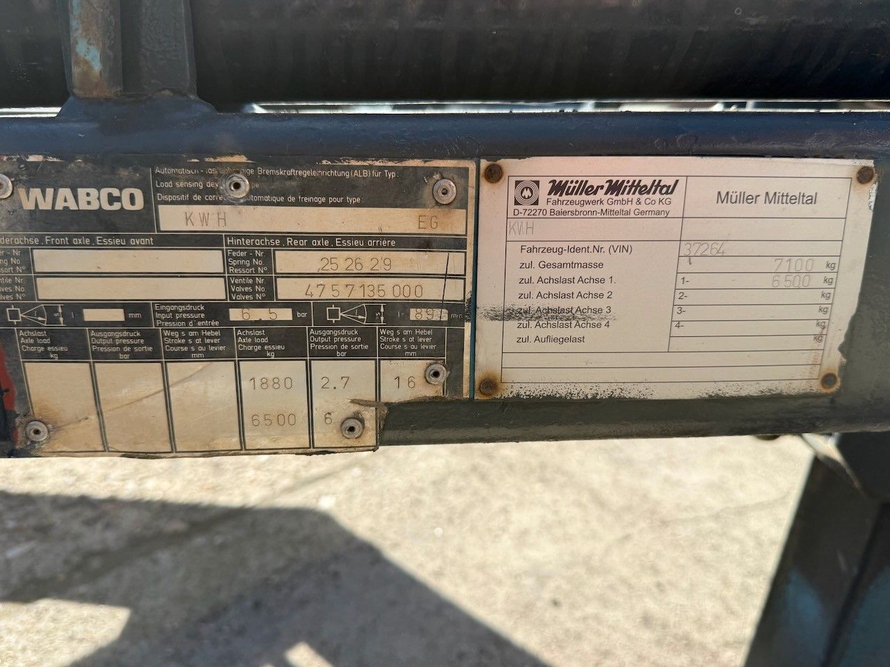Fahrzeugabbildung Müller-Mitteltal KWH Kabeltrommel - Kabeltransport 1achs